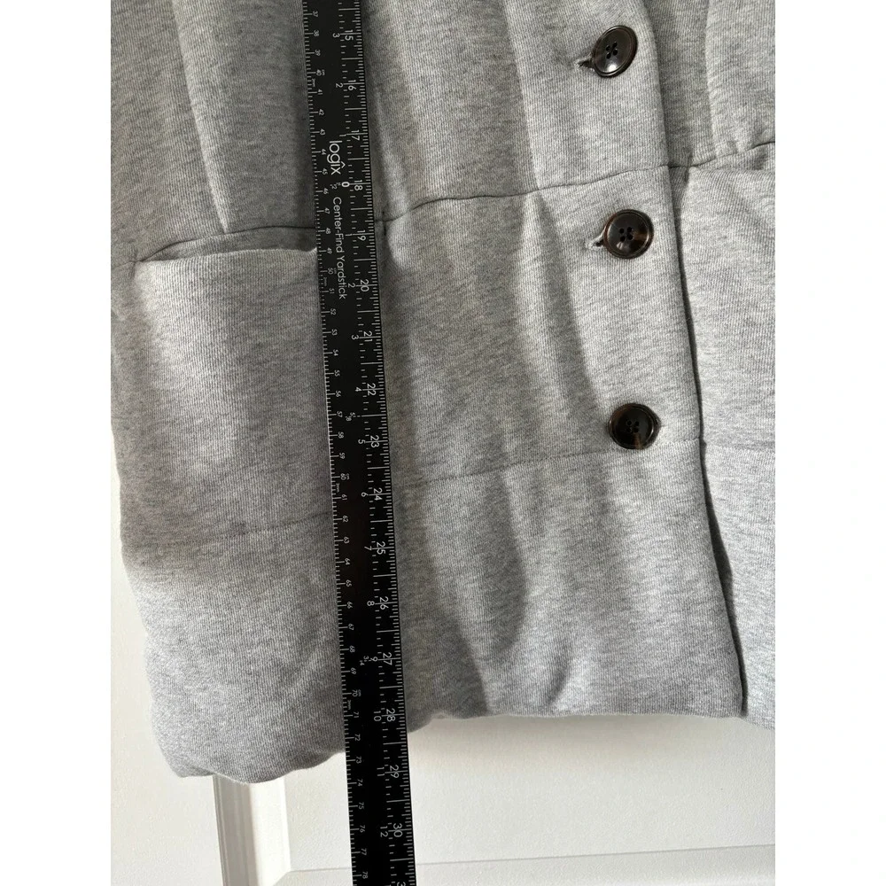 Madewell Quilted Shaw Puffer Coat Women S Gray Button Jacket Front Pockets